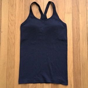 Lululemon Ribbed Racerback, bra w/cups, Grey/Blk